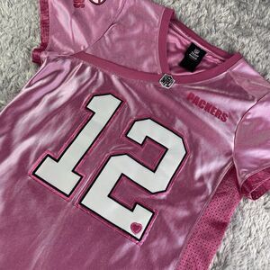 Aaron Rodgers Green Bay Packers Jersey Womens Medium Pink White Hearts Football